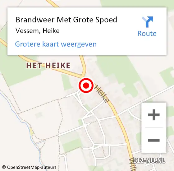 Locatie op kaart van de 112 melding: Brandweer Met Grote Spoed Naar Vessem, Heike op 30 augustus 2024 05:31