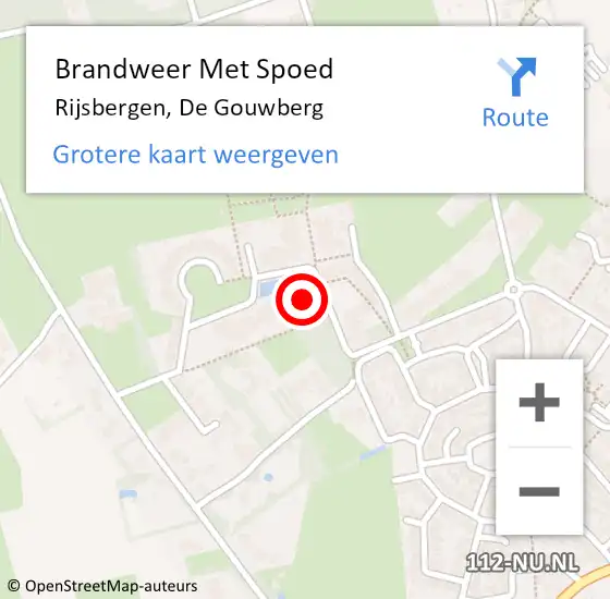 Locatie op kaart van de 112 melding: Brandweer Met Spoed Naar Rijsbergen, De Gouwberg op 30 augustus 2024 05:32