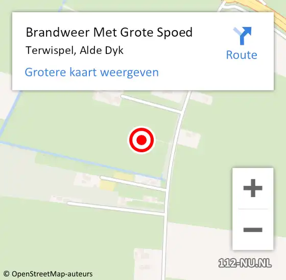 Locatie op kaart van de 112 melding: Brandweer Met Grote Spoed Naar Terwispel, Alde Dyk op 18 oktober 2013 00:37