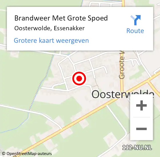 Locatie op kaart van de 112 melding: Brandweer Met Grote Spoed Naar Oosterwolde, Essenakker op 30 augustus 2024 06:27