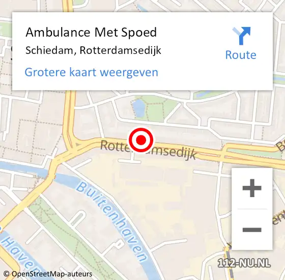 Locatie op kaart van de 112 melding: Ambulance Met Spoed Naar Schiedam, Rotterdamsedijk op 30 augustus 2024 06:33