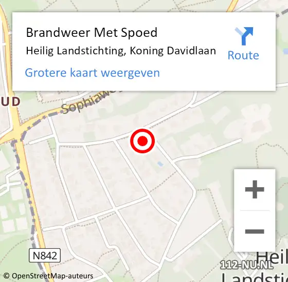 Locatie op kaart van de 112 melding: Brandweer Met Spoed Naar Heilig Landstichting, Koning Davidlaan op 30 augustus 2024 08:45