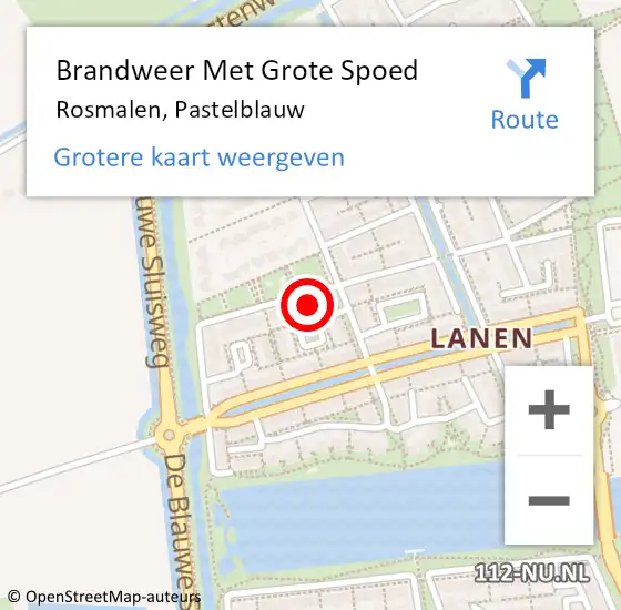 Locatie op kaart van de 112 melding: Brandweer Met Grote Spoed Naar Rosmalen, Pastelblauw op 30 augustus 2024 09:48