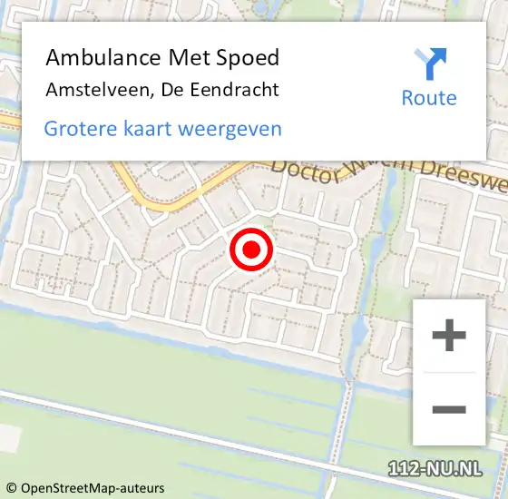 Locatie op kaart van de 112 melding: Ambulance Met Spoed Naar Amstelveen, De Eendracht op 30 augustus 2024 09:50