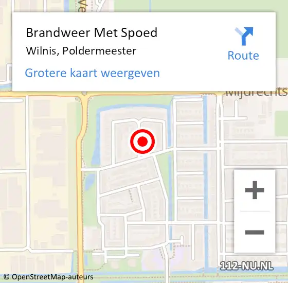 Locatie op kaart van de 112 melding: Brandweer Met Spoed Naar Wilnis, Poldermeester op 30 augustus 2024 10:09