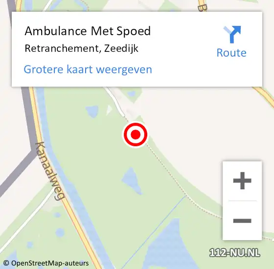 Locatie op kaart van de 112 melding: Ambulance Met Spoed Naar Retranchement, Zeedijk op 18 oktober 2014 10:24