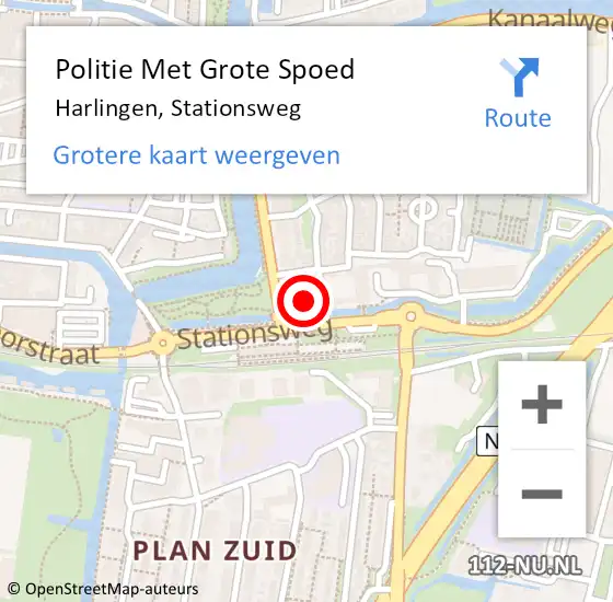 Locatie op kaart van de 112 melding: Politie Met Grote Spoed Naar Harlingen, Stationsweg op 30 augustus 2024 10:42