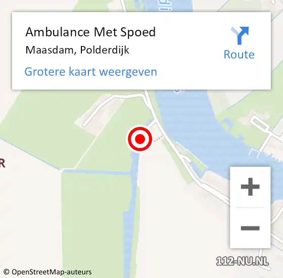 Locatie op kaart van de 112 melding: Ambulance Met Spoed Naar Maasdam, Polderdijk op 30 augustus 2024 11:12