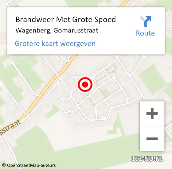 Locatie op kaart van de 112 melding: Brandweer Met Grote Spoed Naar Wagenberg, Gomarusstraat op 30 augustus 2024 11:56