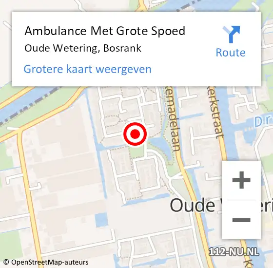 Locatie op kaart van de 112 melding: Ambulance Met Grote Spoed Naar Oude Wetering, Bosrank op 18 oktober 2014 10:35