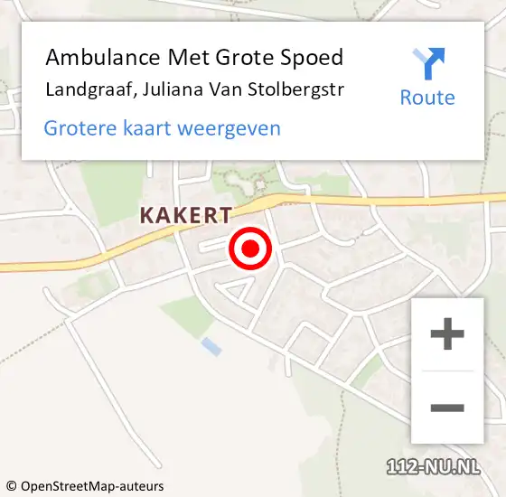 Locatie op kaart van de 112 melding: Ambulance Met Grote Spoed Naar Landgraaf, Juliana Van Stolbergstr op 18 oktober 2014 10:37