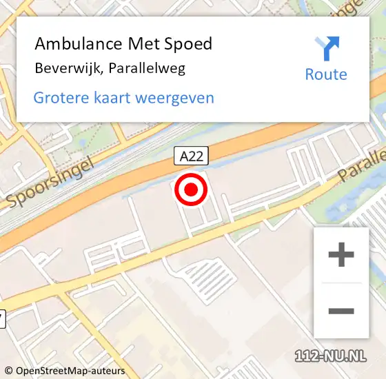 Locatie op kaart van de 112 melding: Ambulance Met Spoed Naar Beverwijk, Parallelweg op 30 augustus 2024 13:02