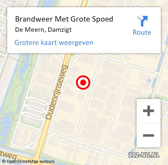 Locatie op kaart van de 112 melding: Brandweer Met Grote Spoed Naar De Meern, Damzigt op 30 augustus 2024 13:24