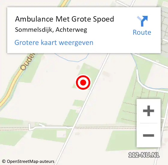 Locatie op kaart van de 112 melding: Ambulance Met Grote Spoed Naar Sommelsdijk, Achterweg op 30 augustus 2024 13:33