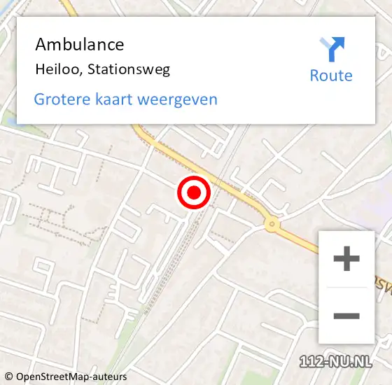 Locatie op kaart van de 112 melding: Ambulance Heiloo, Stationsweg op 30 augustus 2024 13:40