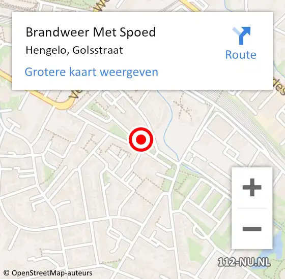 Locatie op kaart van de 112 melding: Brandweer Met Spoed Naar Hengelo, Golsstraat op 30 augustus 2024 14:06