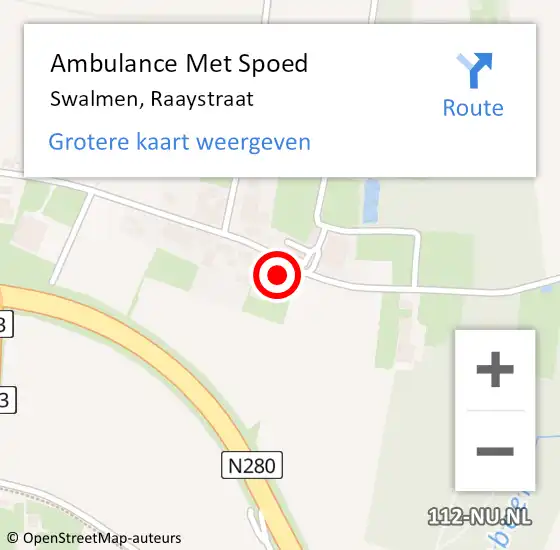 Locatie op kaart van de 112 melding: Ambulance Met Spoed Naar Swalmen, Raaystraat op 30 augustus 2024 15:25