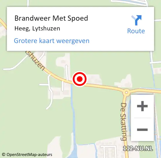 Locatie op kaart van de 112 melding: Brandweer Met Spoed Naar Heeg, Lytshuzen op 30 augustus 2024 15:27