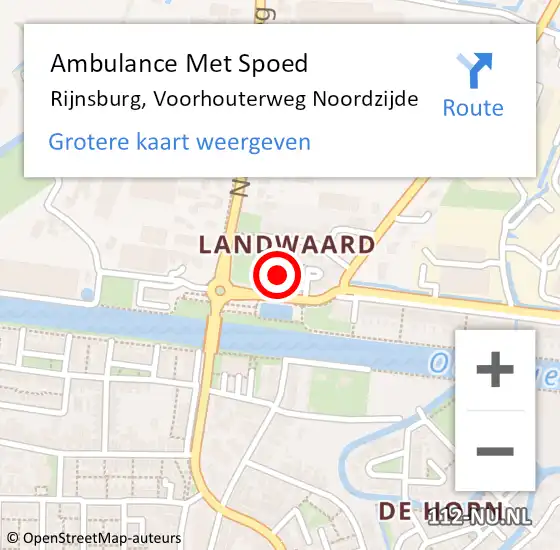 Locatie op kaart van de 112 melding: Ambulance Met Spoed Naar Rijnsburg, Voorhouterweg Noordzijde op 30 augustus 2024 15:43