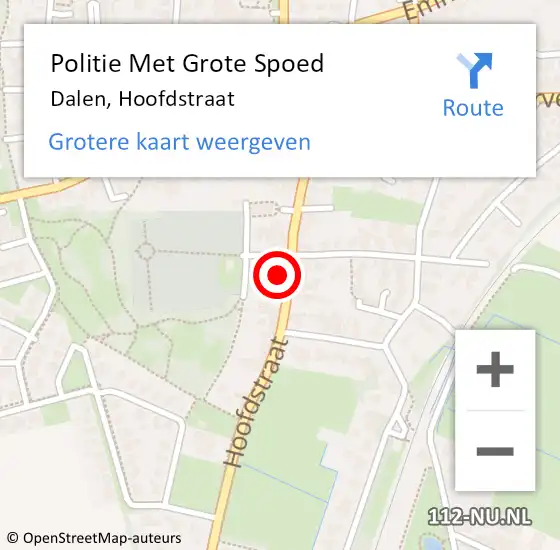 Locatie op kaart van de 112 melding: Politie Met Grote Spoed Naar Dalen, Hoofdstraat op 30 augustus 2024 15:52