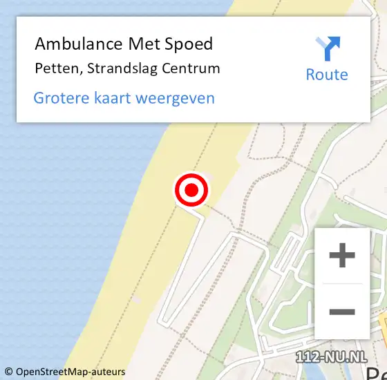 Locatie op kaart van de 112 melding: Ambulance Met Spoed Naar Petten, Strandslag Centrum op 30 augustus 2024 16:07