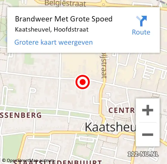 Locatie op kaart van de 112 melding: Brandweer Met Grote Spoed Naar Kaatsheuvel, Hoofdstraat op 30 augustus 2024 16:09