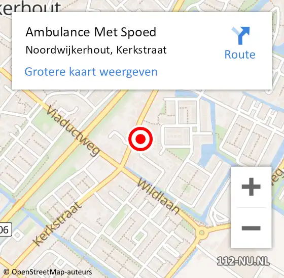 Locatie op kaart van de 112 melding: Ambulance Met Spoed Naar Noordwijkerhout, Kerkstraat op 30 augustus 2024 16:45