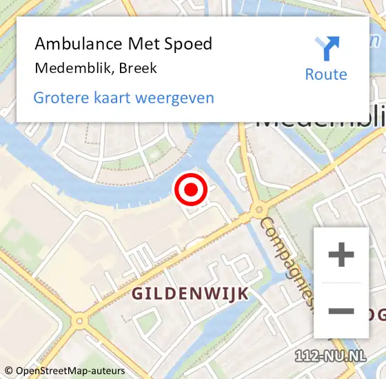 Locatie op kaart van de 112 melding: Ambulance Met Spoed Naar Medemblik, Breek op 30 augustus 2024 17:52