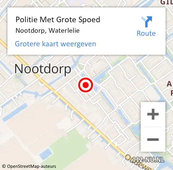 Locatie op kaart van de 112 melding: Politie Met Grote Spoed Naar Nootdorp, Waterlelie op 30 augustus 2024 18:07