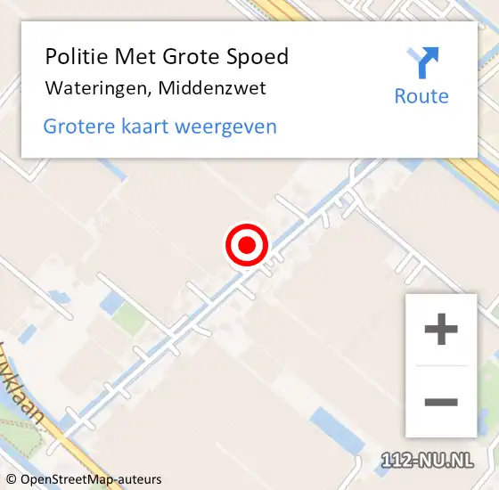 Locatie op kaart van de 112 melding: Politie Met Grote Spoed Naar Wateringen, Middenzwet op 30 augustus 2024 18:19