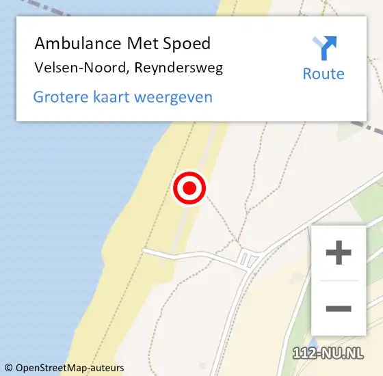 Locatie op kaart van de 112 melding: Ambulance Met Spoed Naar Velsen-Noord, Reyndersweg op 30 augustus 2024 18:28