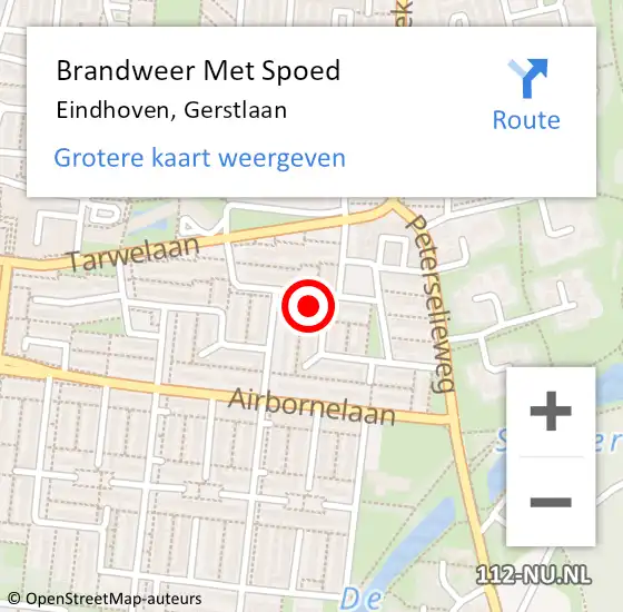 Locatie op kaart van de 112 melding: Brandweer Met Spoed Naar Eindhoven, Gerstlaan op 30 augustus 2024 19:33