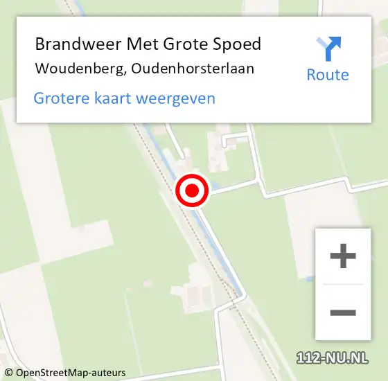 Locatie op kaart van de 112 melding: Brandweer Met Grote Spoed Naar Woudenberg, Oudenhorsterlaan op 30 augustus 2024 19:55