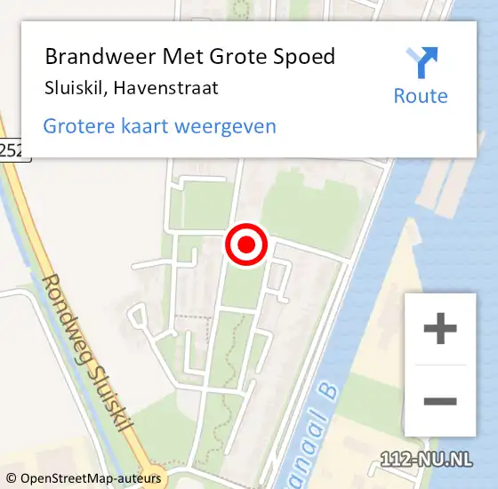 Locatie op kaart van de 112 melding: Brandweer Met Grote Spoed Naar Sluiskil, Havenstraat op 30 augustus 2024 20:43