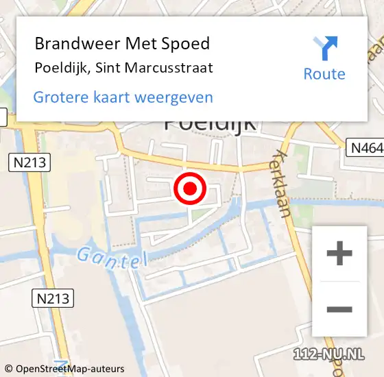 Locatie op kaart van de 112 melding: Brandweer Met Spoed Naar Poeldijk, Sint Marcusstraat op 30 augustus 2024 20:57