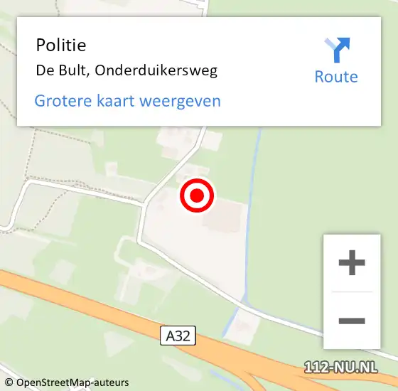 Locatie op kaart van de 112 melding: Politie De Bult, Onderduikersweg op 30 augustus 2024 20:59