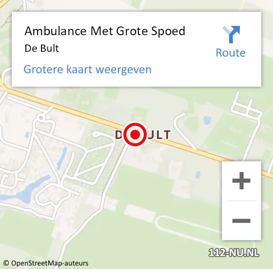 Locatie op kaart van de 112 melding: Ambulance Met Grote Spoed Naar De Bult op 30 augustus 2024 20:59