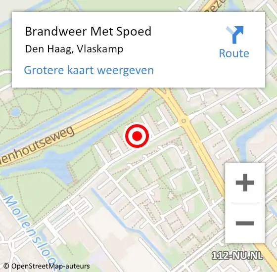 Locatie op kaart van de 112 melding: Brandweer Met Spoed Naar Den Haag, Vlaskamp op 30 augustus 2024 20:59