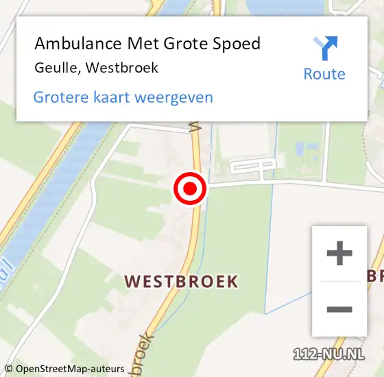 Locatie op kaart van de 112 melding: Ambulance Met Grote Spoed Naar Geulle, Westbroek op 18 oktober 2014 11:49