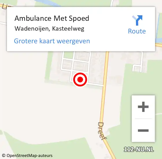 Locatie op kaart van de 112 melding: Ambulance Met Spoed Naar Wadenoijen, Kasteelweg op 18 oktober 2014 11:51