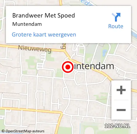 Locatie op kaart van de 112 melding: Brandweer Met Spoed Naar Muntendam op 30 augustus 2024 22:14