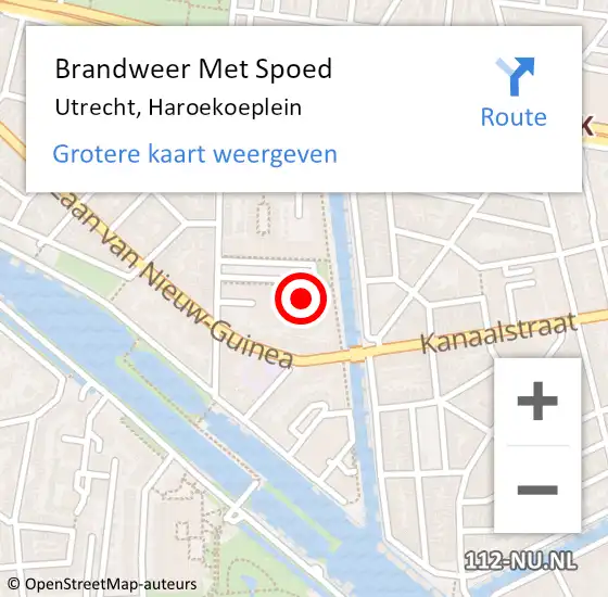 Locatie op kaart van de 112 melding: Brandweer Met Spoed Naar Utrecht, Haroekoeplein op 30 augustus 2024 22:18