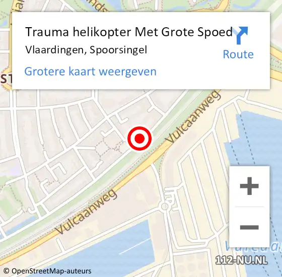 Locatie op kaart van de 112 melding: Trauma helikopter Met Grote Spoed Naar Vlaardingen, Spoorsingel op 30 augustus 2024 23:06