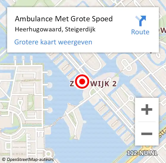 Locatie op kaart van de 112 melding: Ambulance Met Grote Spoed Naar Heerhugowaard, Steigerdijk op 30 augustus 2024 23:42