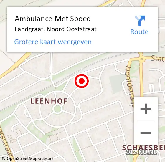 Locatie op kaart van de 112 melding: Ambulance Met Spoed Naar Landgraaf, Noord Ooststraat op 18 oktober 2014 12:03