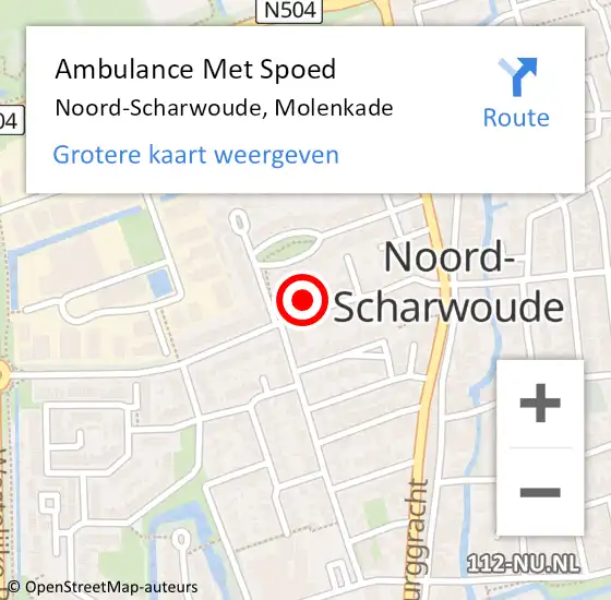 Locatie op kaart van de 112 melding: Ambulance Met Spoed Naar Noord-Scharwoude, Molenkade op 31 augustus 2024 01:49