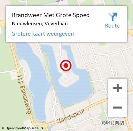 Locatie op kaart van de 112 melding: Brandweer Met Grote Spoed Naar Nieuwleusen, Vijverlaan op 31 augustus 2024 02:13