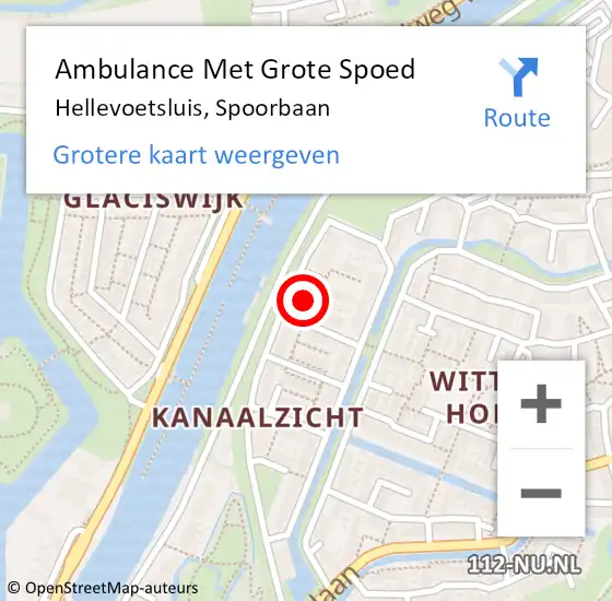 Locatie op kaart van de 112 melding: Ambulance Met Grote Spoed Naar Hellevoetsluis, Spoorbaan op 31 augustus 2024 02:22