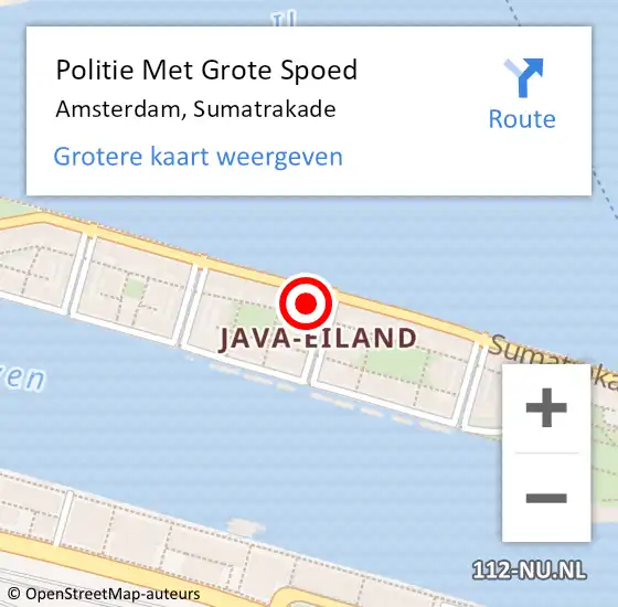 Locatie op kaart van de 112 melding: Politie Met Grote Spoed Naar Amsterdam, Sumatrakade op 31 augustus 2024 02:41