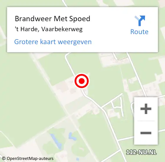 Locatie op kaart van de 112 melding: Brandweer Met Spoed Naar 't Harde, Vaarbekerweg op 31 augustus 2024 02:43